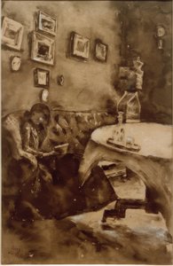 Intérieur avec une dame lisant - Lesser Ury