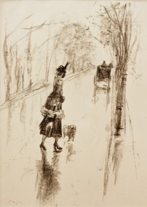 Fille avec chien