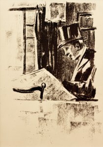 Lecteur de journal avec un chapeau haut de forme - Lesser Ury