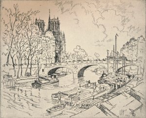 La Seine à Notre-Dame, 1915 - Lester George Hornby