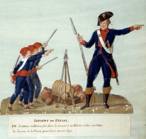 Révolution française de 1789 : Le Serment des Enfants. Gouache des frères Lesueur (18e siècle). Paris, Musée Carnavalet - Lesueur Brothers