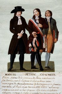 Révolution française : les révolutionnaires Jérôme Pétion (1756-1794), Jacques Antoine Manuel (1775-1827), et Pierre-Gaspard Chaumette dit Anaxagoras (1763-1794) - Lesueur Brothers