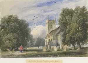 Église de Bradley-in-the-Moors : aquarelle, nd [c1830-1840] - Lewis John Wood
