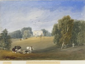 Greenway Bank - Hall: aquarelle, nd [c 1840] - Lewis John Wood