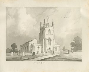 Église de Kingswinford : dessin à la sépia, 1837 - Lewis John Wood