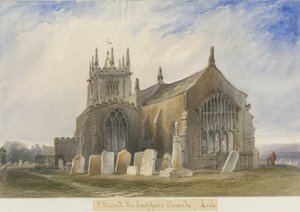 Église de Leek: aquarelle, nd [c1830-1840] - Lewis John Wood