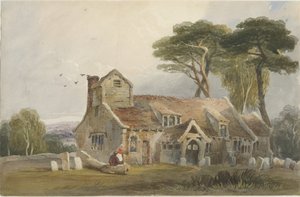 Église de Rushton Spencer : aquarelle - Lewis John Wood