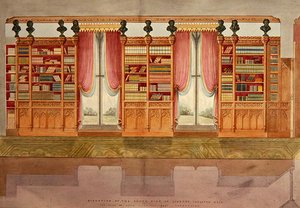 Élévation du côté sud de la bibliothèque, Snelston Hall, Derbyshire - Lewis Nockalls Cottingham