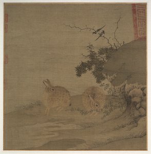 Pies et lapins sauvages, 1200s - Li Yong