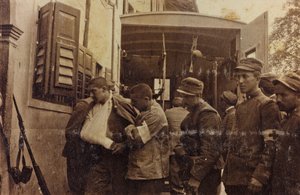 Ambulance et soldats blessés, Première Guerre mondiale