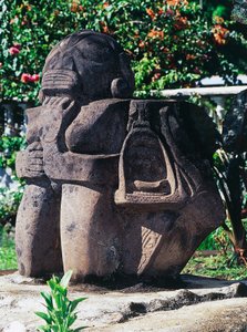 Sculpture Tiki anthropomorphique, Papeete, Tahiti, Îles de la Société, Archipel des Îles du Vent, Polynésie française - Unbekannt Unbekannt
