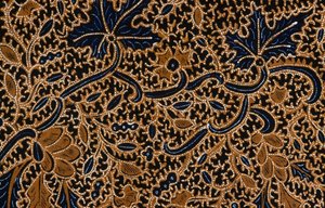 Batik avec motif floral traditionnel, Surakarta, Java, Indonésie (détail)