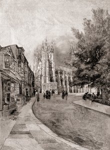 Cathédrale de Canterbury, de Christchurch Gateway, du Century Magazine, publié en 1887 (gravure) - Unbekannt Unbekannt