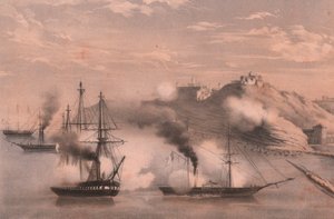 Combat de la flotte contre trois forts d