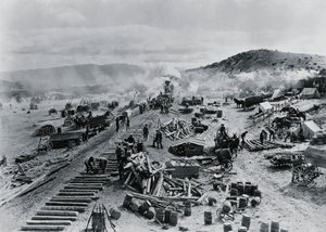 Construction de la ligne de chemin de fer dans les territoires de l