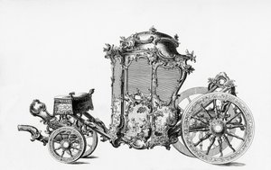 Conception pour un carrosse rococo, gravure - Unbekannt Unbekannt
