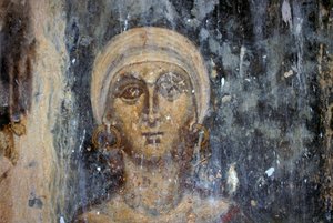 Figure féminine, fresque dans l