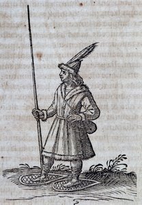 Habitant du Canada (France Canadienne) avec des raquettes, illustration de Description de la Nouvelle France - Unbekannt Unbekannt