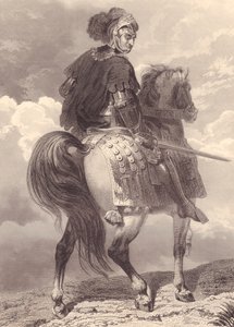 Portrait du chef militaire et politicien italien Gian Giacomo Trivulzio (1440-1518), gravure, 22x16 cm, de la Galerie Historique de Versailles, Histoire de France, Charles Gavard éditeur, Paris, vers 1840 - Unbekannt Unbekannt