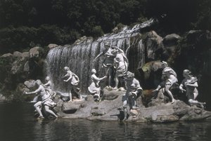 Italie, région de Campanie, Caserte, Palais Royal, Fontaine de Diane et Actéon