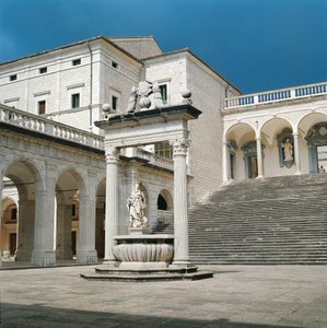 Italie, Région du Latium, Province de Frosinone, Cassino, Abbaye du Mont-Cassin, escalier principal et puits - Unbekannt Unbekannt
