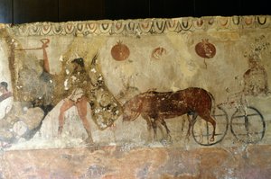 Voyage vers le monde souterrain, fresque de la nécropole d