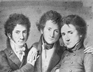 Portraits de Filippo Ugoni, Andrea Tonelli et Giovita Scalvini, patriotes italiens - Unbekannt Unbekannt
