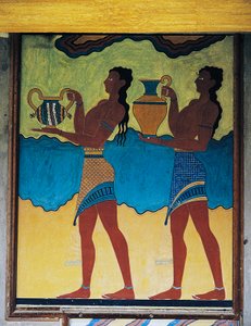 Serviteurs portant des vases, fresque dans le palais de Knossos, Crète, civilisation minoenne - Unbekannt Unbekannt