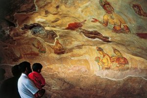 Sri Lanka, Sigiriya, Fresques représentant de jeunes femmes - Unbekannt Unbekannt