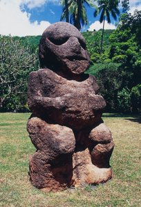 Tiki, marae Arahurahu, sculpture, Tahiti, Îles de la Société, Archipel des Îles du Vent, Polynésie française - Unbekannt Unbekannt