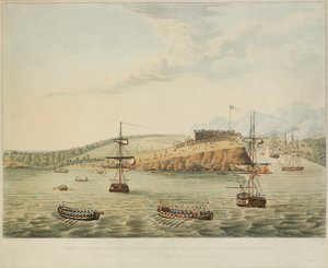 Attaque du Fort Oswego, Lac Ontario, Amérique du Nord. 6 mai 1814, midi, et prise d