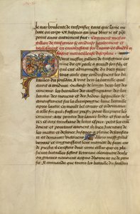 Q initiale : Gillion vainqueur du roi de Gibraltar - Lieven van Lathem