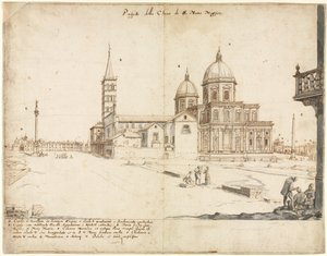 Dix-huit vues de Rome : La basilique de Santa Maria Maggiore, 1664 - Lievin Cruyl