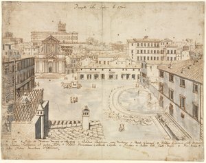 Dix-huit vues de Rome : La Fontaine de Trevi - Lievin Cruyl