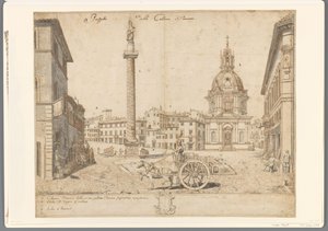 Vue de Rome avec la colonne de Trajan et la S. Maria di Loreto - Lievin Cruyl