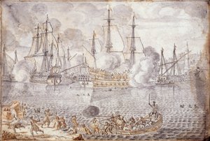 Bataille navale (gravure) - Lievin Cruyl