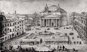 Vue du Panthéon, Rome, début des années 1670 - Lievin Cruyl