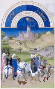 Très Riches Heures du duc de Berry Folio 8, verso: Août - Limbourg Brothers