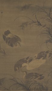 Oies nageant, dynastie Ming, XVe siècle - Lin Liang