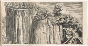Vue de la montagne de La Verna depuis la route de Casentino (Vue de la montagne della Vernia...) [plaque A] - Lino Moroni
