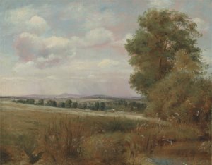 Paysage à Hampstead avec Harrow au loin, vers 1849-55 - Lionel Constable