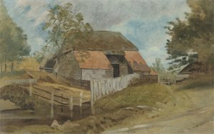 Vieille grange, vers 1855