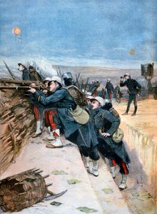 Soldats français en manœuvres de guerre de tranchées, 1894 - Lionel Noel Royer
