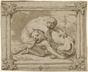 Hercule en combat avec le lion de Némée