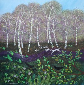 Perroquets verts, 2024 (acrylique sur toile)
