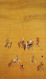 Kublai Khan (1214-94) à la chasse, dynastie Yuan - Liu Kuan tao