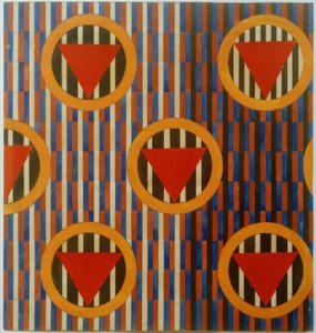 Triangles rouges dans des cercles. Conception d