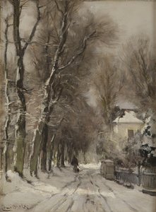 Un chemin enneigé en hiver - Lodewijk Frederik Hendrik (1850 1936) Apol