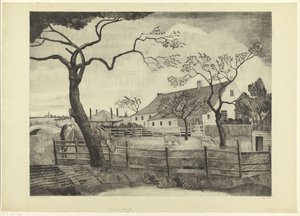 Ferme avec bétail en Hollande - Lodewijk Schelfhout (signed by artist)
