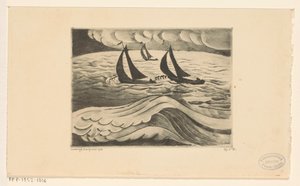 Trois voiliers en tempête (La Tempête)